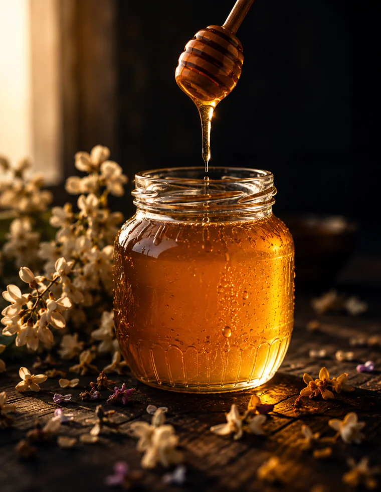Jar of natural honey